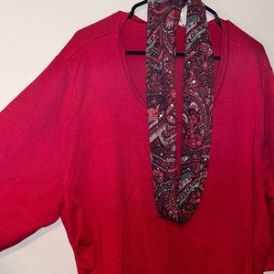 Kim Rogers
Women's Long Sleeve Sweater with Printed Scarf